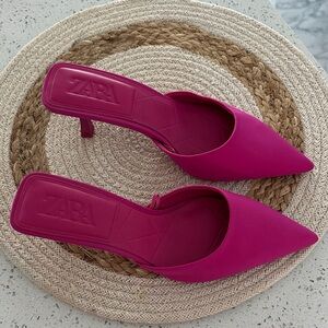 Zara Fuchsia Pointed-Toe Mules